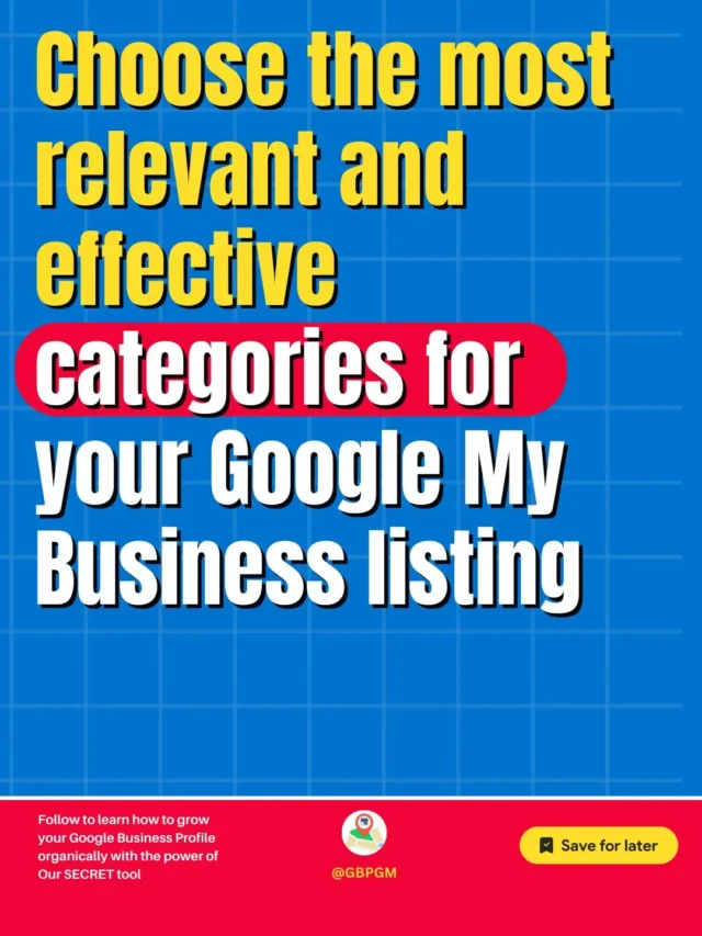 Effective categories for your Google My Business listing