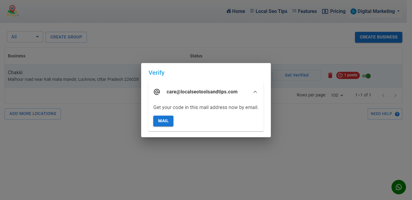 email verification for gmb