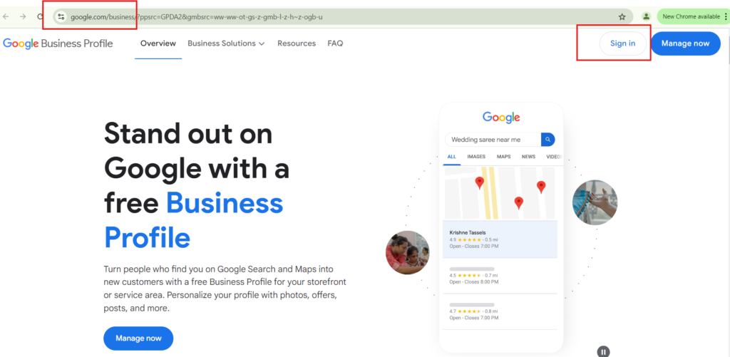 step no. 1 to login to delete google my business account