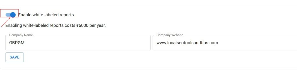 enable white label and save