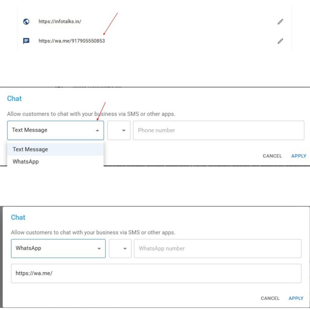 gmb chat messaging edit on GBPM