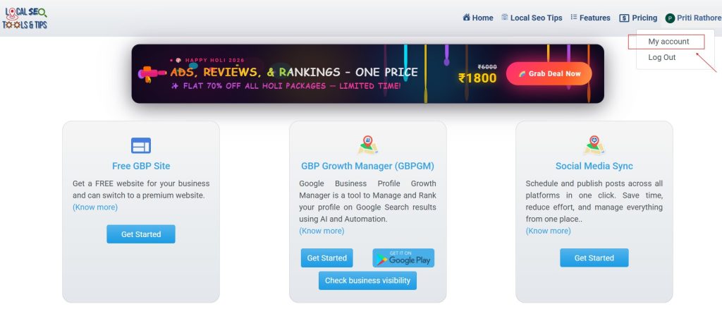 go to setting for white label local seo report step